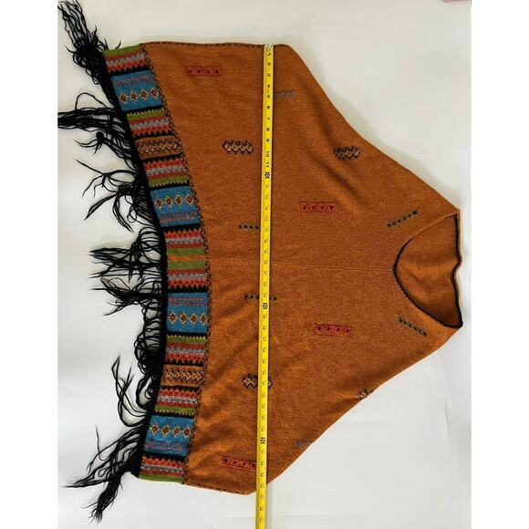 Planet Earth Sweater One Size 100% Llama Poncho Shaw Boho Western Sustainable - Picture 13 of 15